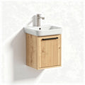 Wall-mounted sink cabinet with wooden storage space 30 x 45 x 15cm