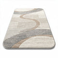 Abstract patterned area rug in neutral tones 200 x 150 x 1cm for living room
