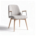 Fabric upholstered armchair with natural wood legs 55 x 50 x 80cm