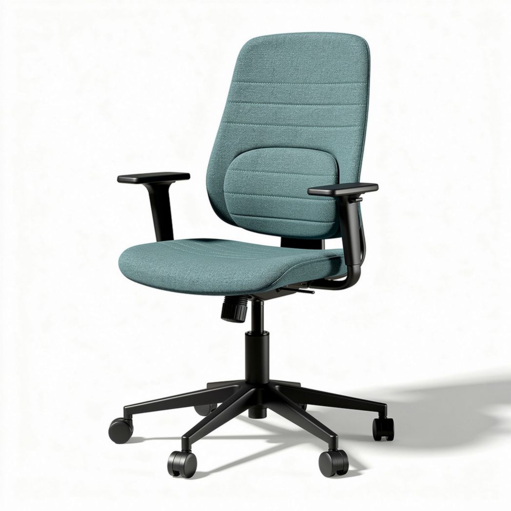Mesh office chair with ergonomic design adjustable height in teal 60 x 60 x 100cm