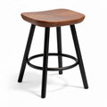 Wooden stool with a rounded seat and metal legs 40 x 40 x 75cm