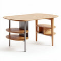 Wooden desk with shelving units for office or study 120 x 60 x 75cm